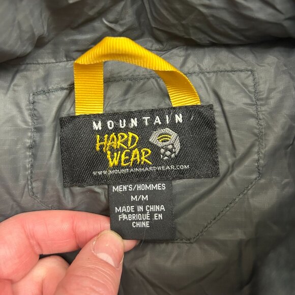 Mountain Hardwear Down Fill Puffer Jacket Men's Medium Gray Mock Neck Full Zip - Picture 6 of 11